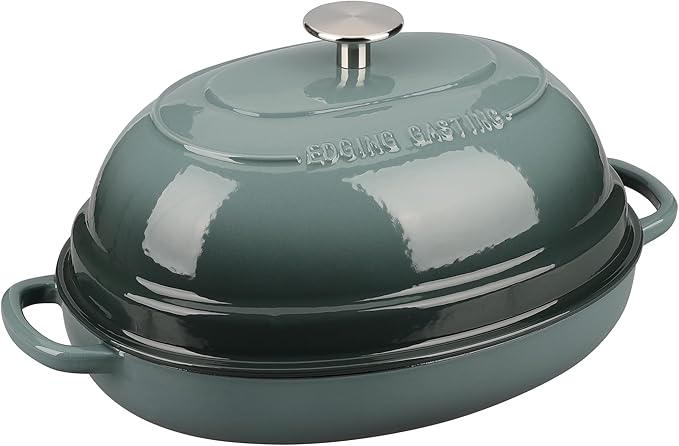 Enameled Oval Cast Iron Dutch Oven Pot with Lid, Bread Dutch Oven for Sourdough Bread Baking, 6QT, Slateblue