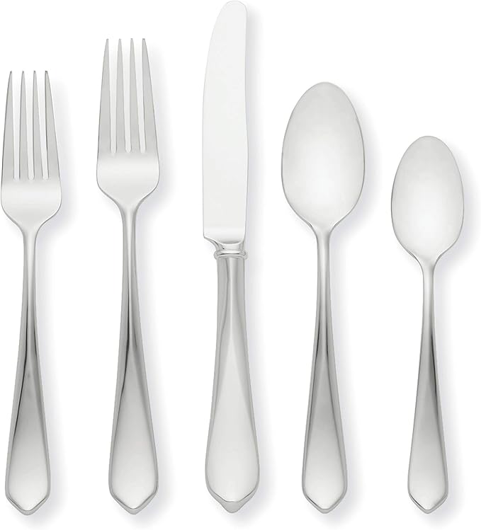 Kate Spade Magnolia Drive 5-Piece Flatware Set, 0.65 LB, Metallic
