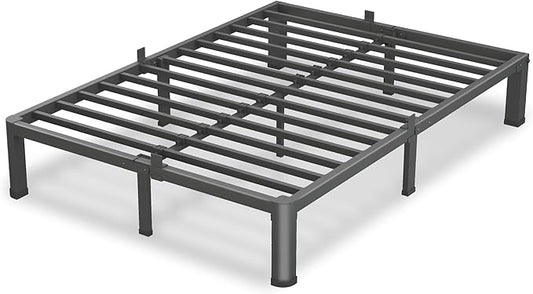 7 Inch King Size Bed Frame, 3500Lbs Heavy Duty Metal Platform with Round Corner Legs Mattress Slide Stopper, Steel Slat Support No Box Spring Needed, Noise Free, Non-Slip, Easy Assembly