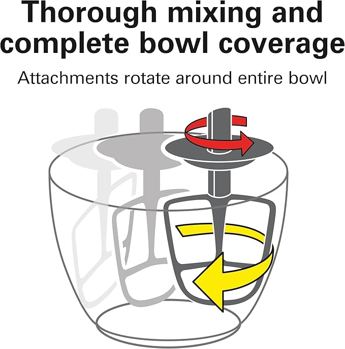 Hamilton Beach Electric Stand Mixer, 4 Quarts, Dough Hook, Flat Beater Attachments, Splash Guard 7 Speeds with Whisk, Red
