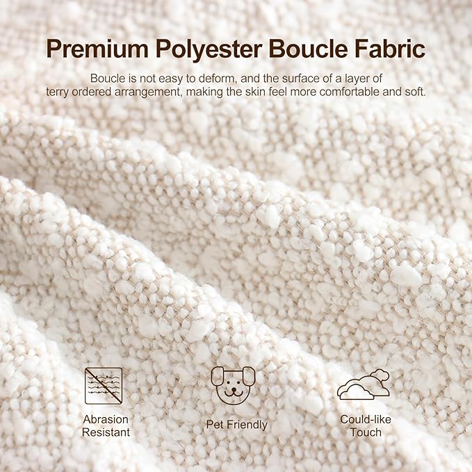 ELUCHANG Oversized Accent Chair with Ottoman,Modern Boucle Sofa Chair with Strong Wood Frame,High Supportive & Soft Sponges Comfy Upholstered Armchair Reading Chairs for Apartment White