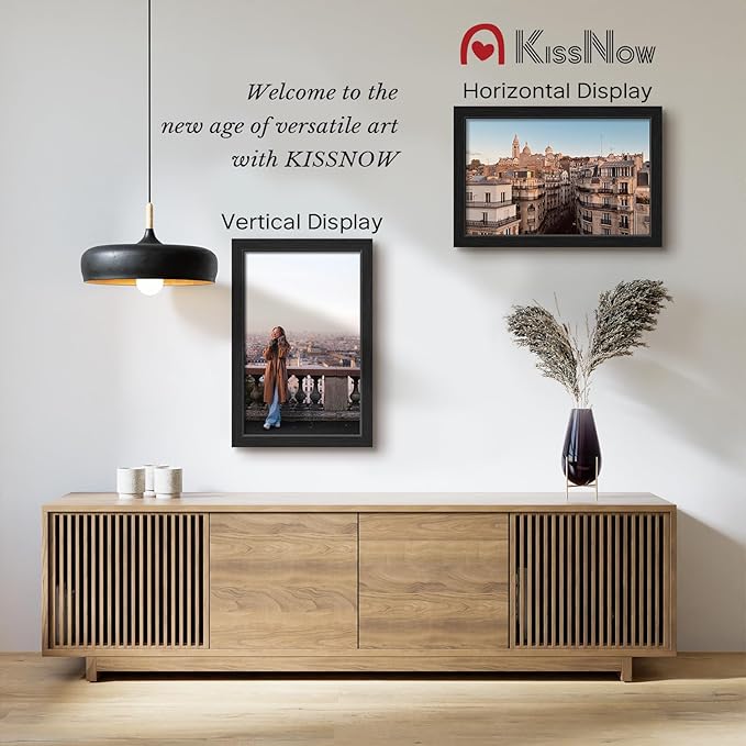 11x17 Picture Frame 4 Pack, Textured Black Solid Wood, Wall Gallery Poster Frame