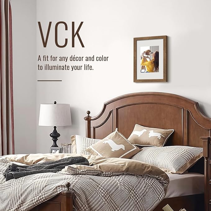 VCK 11x14 Brown Walunt Picture Frames 3 Pack, High-End Wood Wide Border Poster Frame,Tabletop & Wall Hanging, Multi-Directional Display Family Photos, Office Prints, Studio/Gallery/Home