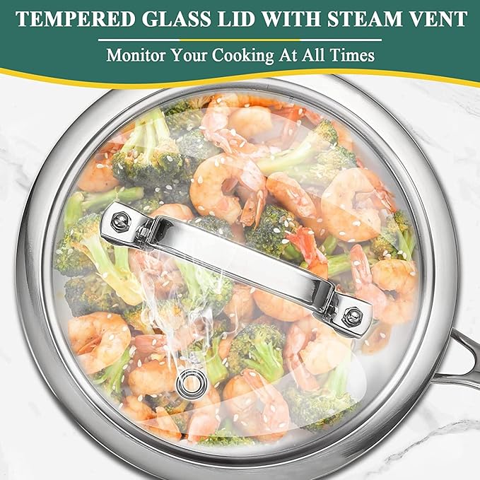 LOLYKITCH Tri-Ply Stainless Steel 2.5 QT Saucepan with Lid,Dia.18CM Induction Cooking Sauce Pot,Oven and Dishwasher Safe,Detachable Handle.