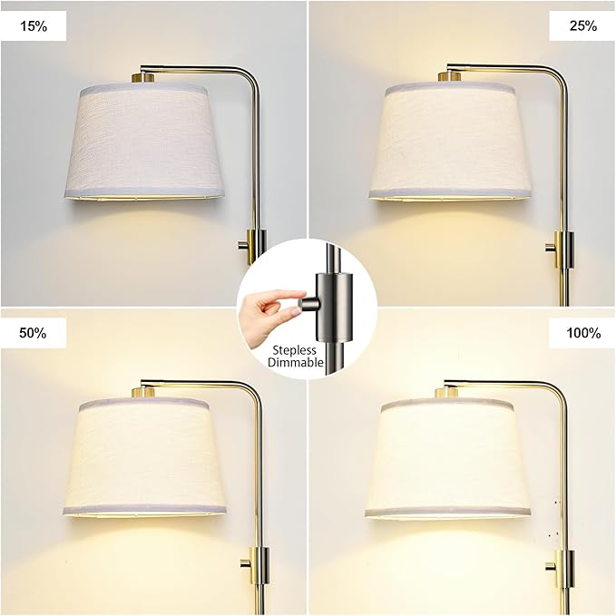 【Upgraded】 Dimmable 1000 Lumens LED Edison Bulb Included, Brushed Nickel Arc Floor Lamps Modern Standing Lamp Tall Lamps for Living Room Bedroom