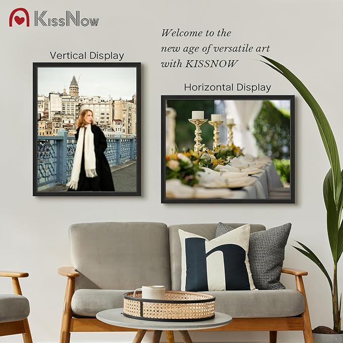 24x30 Poster Frame 4 Pack, Black Solid Wood, Wall Gallery Picture Frame