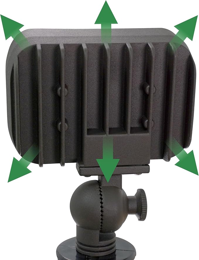 GKOLED 7W LED Outdoor Flood Light, Low Voltage Landscape Lighting, Waterproof Security Wall Lighting Fixture, 9-15V, 480 Lumen, 3000K, 1/2" Adjustable Knuckle Mount, Die-cast Aluminum, Brown