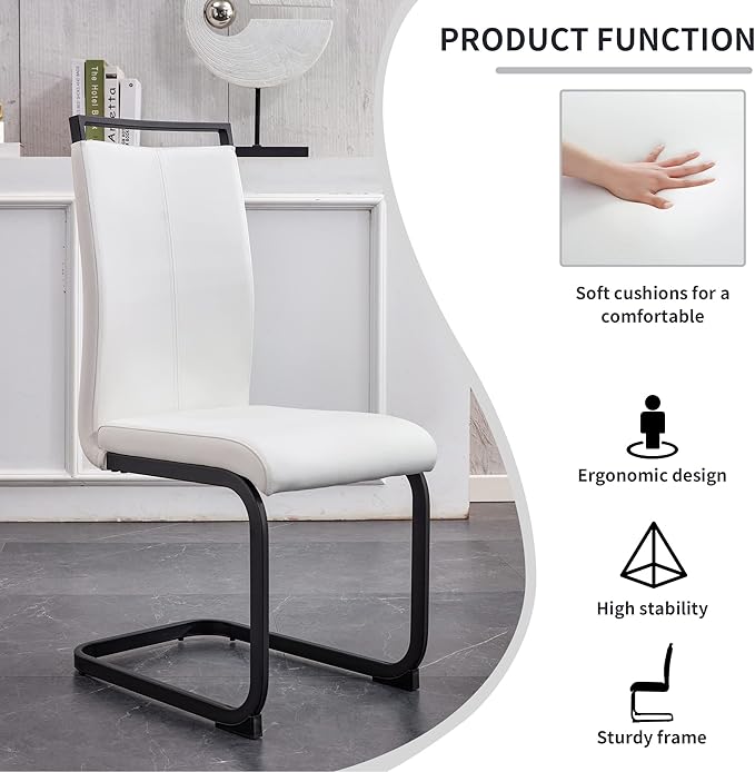 Dining Table Chairs Set for 6, Modern Rectangular Dining Room Table Set PU Leather Upholstered Dining Chairs 71" Dinner Table Set for Kitchen (White, 71 Inch Brown Table+6 Chairs)