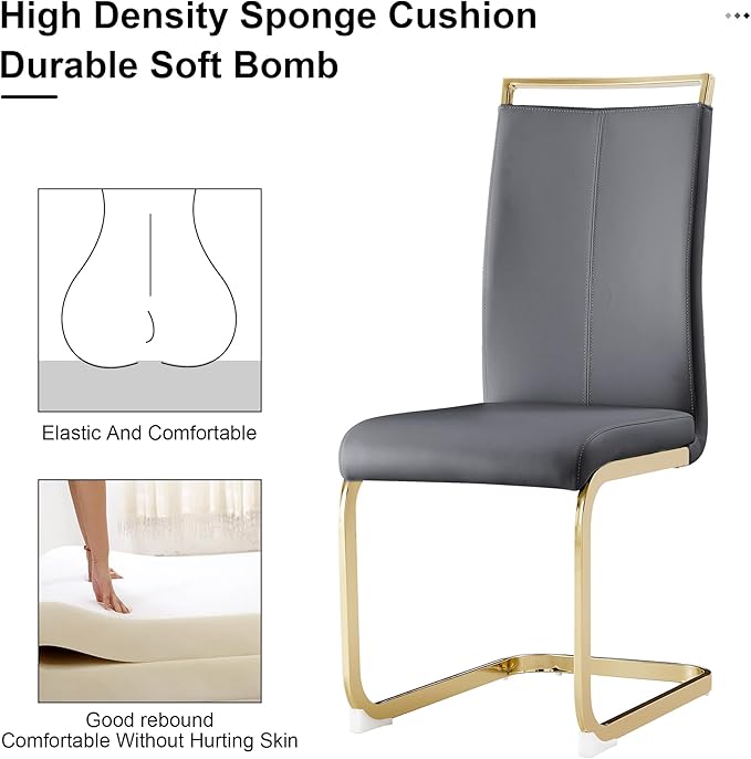 Dining Table Set for 8, Kitchen Table Chairs Set of 8, Modern Dining Room Set with 71 inch Marble Dinner Table PU Leather Upholstered Chairs for Dining Room Kitchen