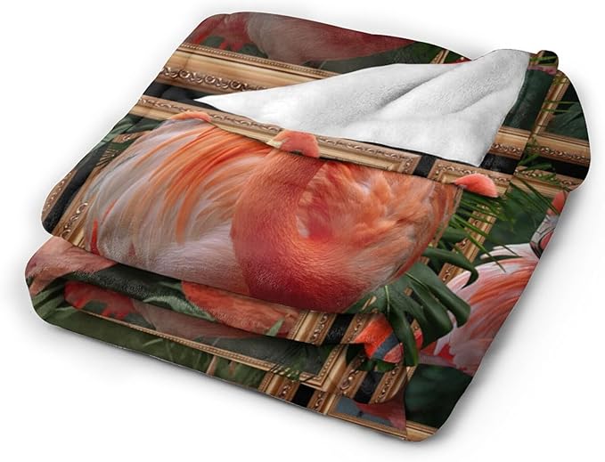 Yibuda Flamingo Blanket Bird Tropical Flannel Plush Throw Blanket Cozy Animal Decor Fleece Stuff Blanket Gifts for Lover Girls Boys Kids Adults Women Bed Travel 40"x50"