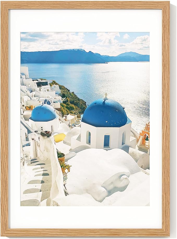 Axeman 14x20 Picture Frame | Solid Oak Wood 14 x 20 Picture Frame With Mat for 12x16 | 14x20 Wood Poster Frame | Tempered Glass and Hanging Hardware Included Home Wall Decor Hanging Frame | Natural