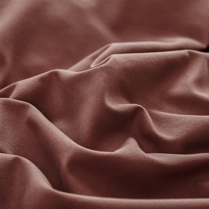 CLOTHKNOW Brick Red Full Size Comforter Sets 3Pcs Rust Red Bedding Comforter Sets Women Men Comforter Soft Brownish Comforter with 2 x Pillow Cases