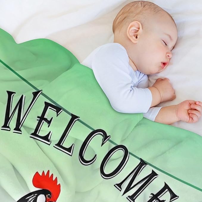 Welcome to Our Coop Chicken Funny Blanket Warm Soft Gifts for Family Friends Brother Sister 100x130cm(40x50in)