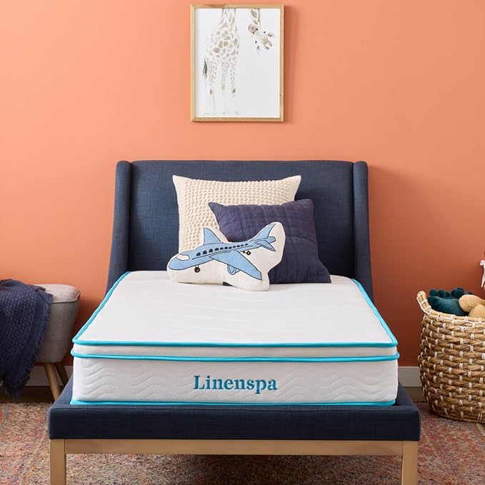 Linenspa 8 Inch Memory Foam and Spring Hybrid Mattress - Medium Firm Feel - Bed in a Box - Quality Comfort and Adaptive Support - Breathable - Cooling - Guest and Kids Bedroom - Twin XL Size