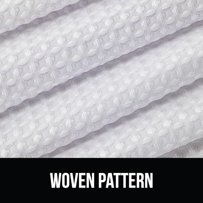 GORILLA GRIP Waffle Shower Curtain, Thick Weighted Fabric, 72x78, Wrinkle and Rust Resistant, Classic Hotel Quality Design, Heavy Duty Long Curtains for Bathroom Showers, Bath Tubs, Machine Wash White