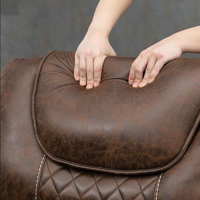 180 Degrees Lay Flat Lift Recliner with Massage and Heat, Cup Holder, 400 lb Capacity Recliner for Big and Tall Men, Lazyboy Sleeping (Brown Leather)