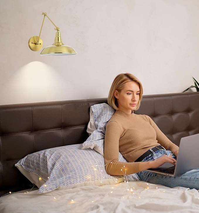 Gold Vintage LED Wall Sconce Set of 2, Wireless Battery Powered Wall Sconce with Remote Control, Dimmable Lighting for Bedroom, Hallway, Farmhouse Indoor Wall Sconce