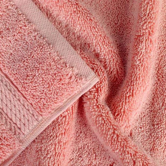 Superior Egyptian Cotton Pile Bath Towel Set of 2, Ultra Soft Luxury Towels, Thick Plush Essentials, Absorbent Heavyweight, Guest Bath, Hotel, Spa, Home Bathroom, Shower Basics, Tea Rose