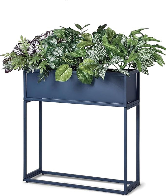 Cocoyard Elevated Planter Box - 28 Inch Durable Raised Garen Bed for Herbs and Flowers - Tall Rectangular Planter for Indoor Plants & Backyard Gardening (Navy, 28" H)