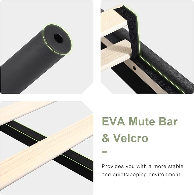 Feonase Full Size Bed Frame with Upholstered Wingback Headboard, Platform Bed and Heavy Duty Wooden Slats Support, Easy Assembly, Noise-Free, No Box Spring Needed, Dark Gray