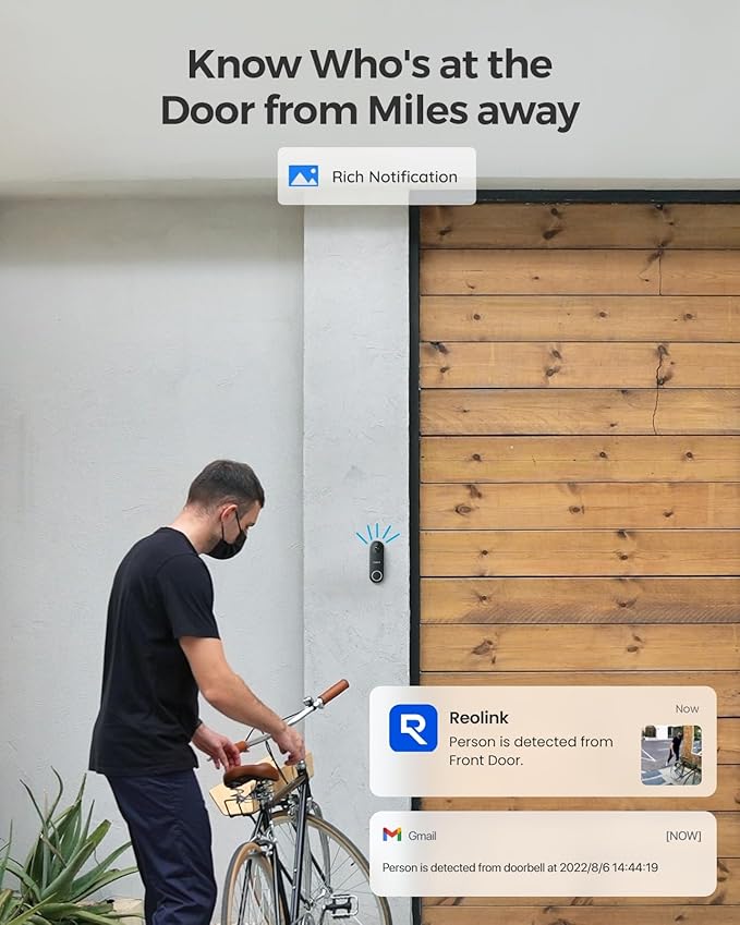 Video Doorbell Camera with 256GB microSD Card Bundle, Wired Video Doorbell, 5Ghz/2.4Ghz WiFi, 256GB SD Card for Local Storage, Chime Included