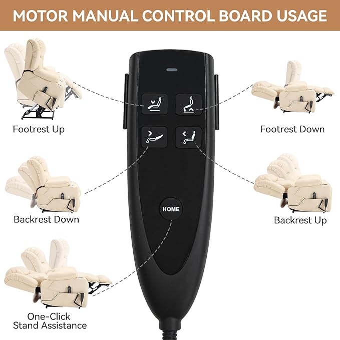 Electric Lay Flat Recliner Chair with Vibration Massage Heat for Elderly People, Power Lift Chair with Dual Motor Cup Holders, Faux Leather Beige