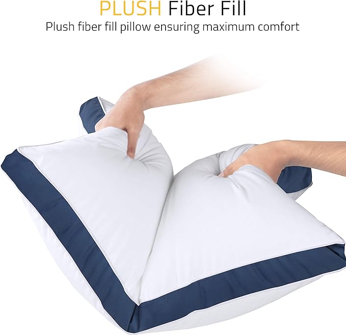 Utopia Bedding Bed Pillows for Sleeping King Size (Navy), Set of 2, Cooling Hotel Quality, Gusseted Pillow for Back, Stomach or Side Sleepers