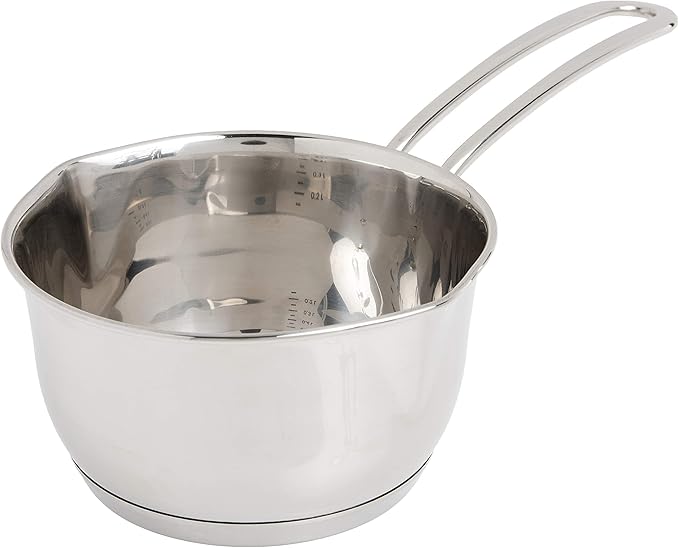 Stainless Steel Saucepan with Clad Bottom, 16-Ounce,Silver