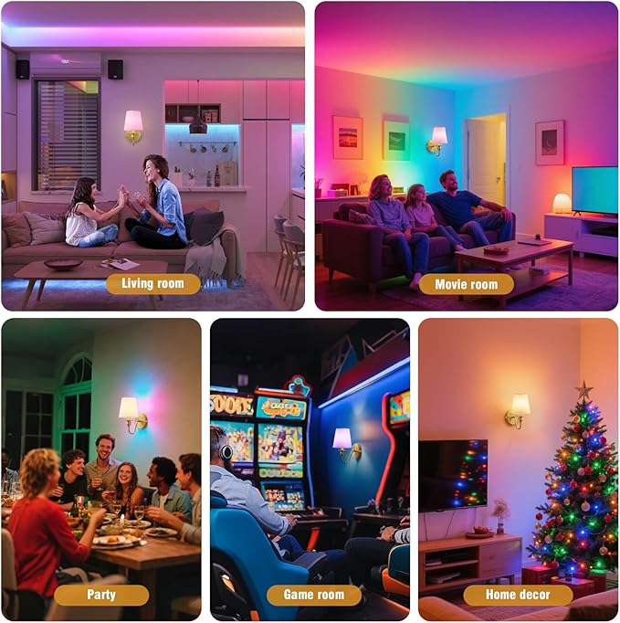 Battery Operated Wall Sconces set of Two,Wireless Wall Sconces with 10000mAh Dimmable Bulb and Remote,LED 15 Colors Rechargeable Gold Wall Sconce with Fabric for Bedroom Living Room Hallway Wall Decor