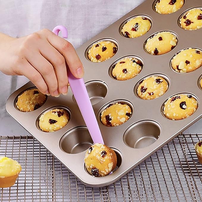 Nsmykhg Nonstick Muffin Pan,4 Packs Nonstick Muffin Pan, Mini Cupcake Pans Set, 12 Cup and 24 Cup Gold Carbon Steel Bakeware Muffin Tin Champagne Mini Muffin Tray Oven Safe Cupcake Mold