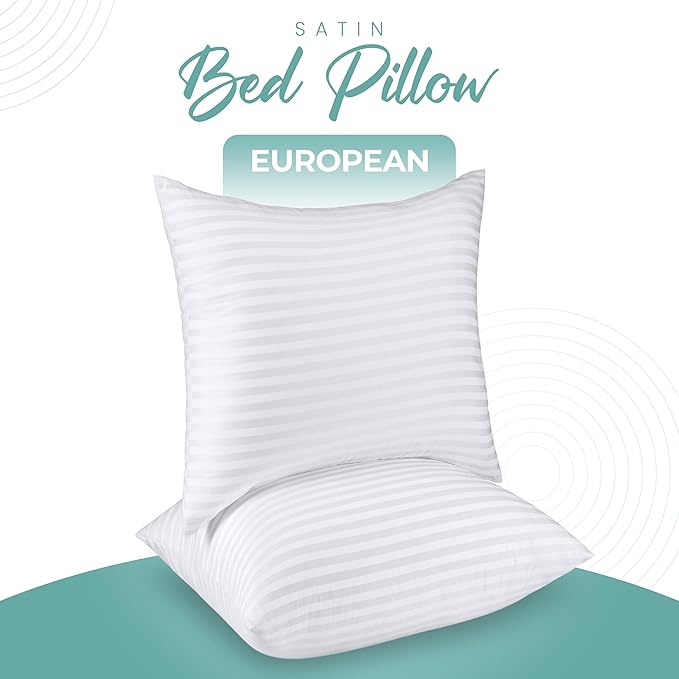 Utopia Bedding Pillows European Size Set of 2 (White), Hotel Pillows, Cooling Pillow for Side, Back or Stomach Sleepers