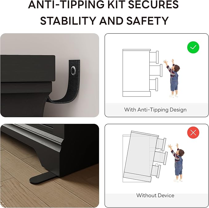 LIKIMIO Farmhouse Dresser for Bedroom with 9 Drawers, 58" Wide Wood Chest of Drawers with Roman Column, Dresser TV Stand for 65", Closet Storage Dressers Organizer for Bedroom, Living Room, Hallway