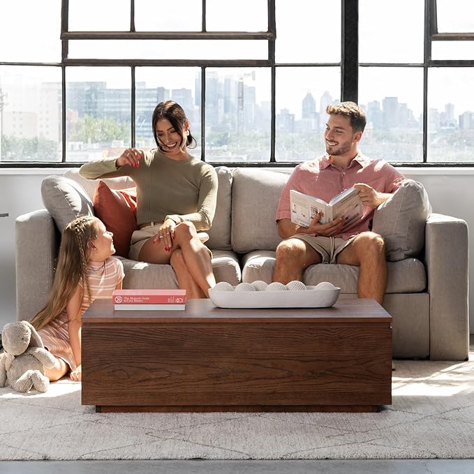 Transformer Table Lift Top Coffee Table with Storage, Modern Coffee Table for Living Room, Home Office & Dining, Space-Saving Small Coffee Desk with Panel Hidden Storage for Transformer Dining Table