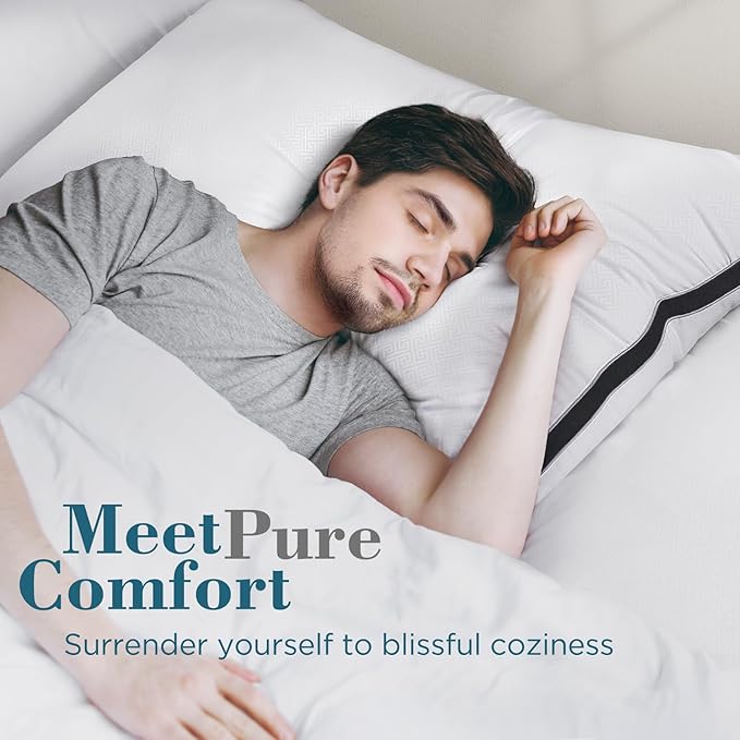 viewstar King Size Pillows Set of 2, Hotel Quality Cooling Down Alternative Gusseted Bed Pillows for Side, Back, or Stomach Sleepers, Black