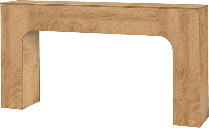 GarveeHome 63 Inch Farmhouse Console Table, Narrow Wood Entryway Table Behind Couch, Slim Rustic Hallway Furniture for Living Rooms, Foyers & Apartments, Deep Oak