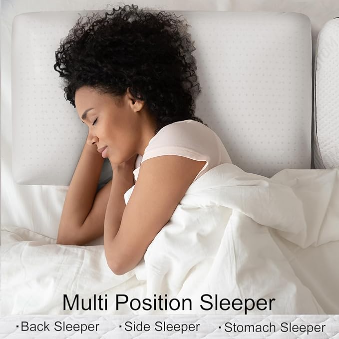 Talalay 100% Natural Premium Latex Pillow,Bed Pillow for Sleeping with Removable Cotton Cover, Helps Relieve Pressure, Breathable, Pressure Relief, Durable, Best Gift (Queen (Extra Soft))