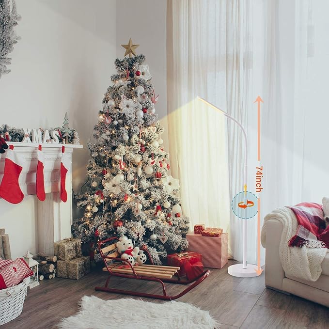 NXONE Led Floor Lamp,Modern Reading Adjustable Standing Height 4 Colors and Stepless Brightness Work Lamp for Living Room Bedroom Reading, White