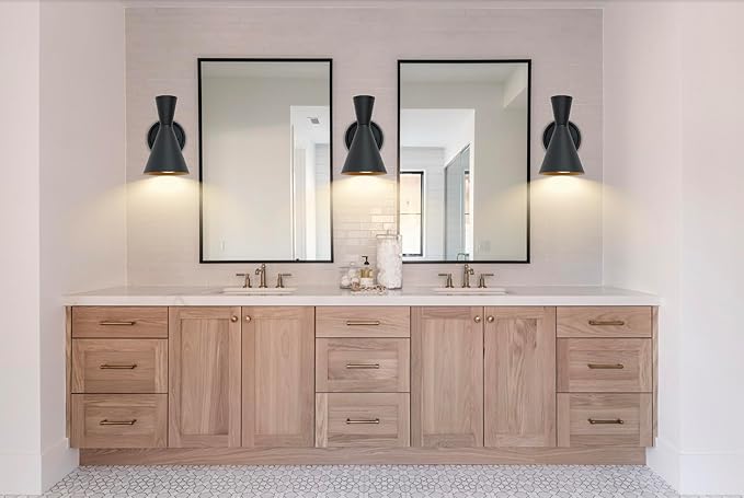 HEQIQEH Modern Battery Powered Adjustable Wall Sconces Light Set of 2 with Flared Funnel Metal Shade, 13 RGB Remote Control Dimmable Wall Mounted Lamp for Galleries, Hallway, Bedroom, Hotels