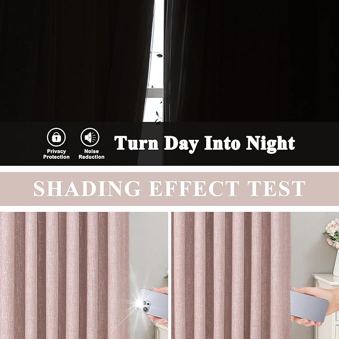 Vision Home Pink Full Blackout Curtains Pinch Pleated Room Darkening Window Panels 120 inch for Girls Bedroom Living Room Thermal Insulated Pinch Pleat Pink Drapes with Hooks Back Tab 40" Wx120 Lx2