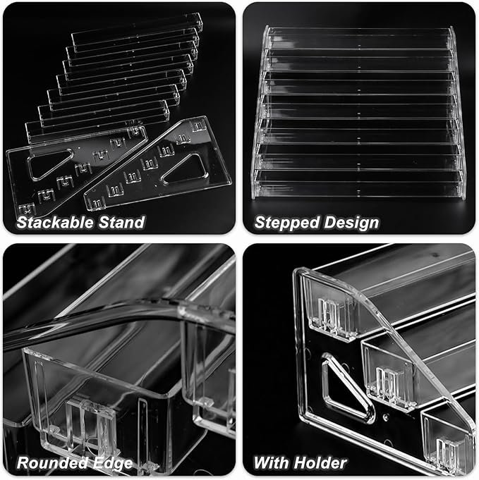 Nail Polish Organizer Clear Acrylic Eyeglasses Display Holder Essential Oil Storage Rack Makeup Stand Tray - 7 Layer