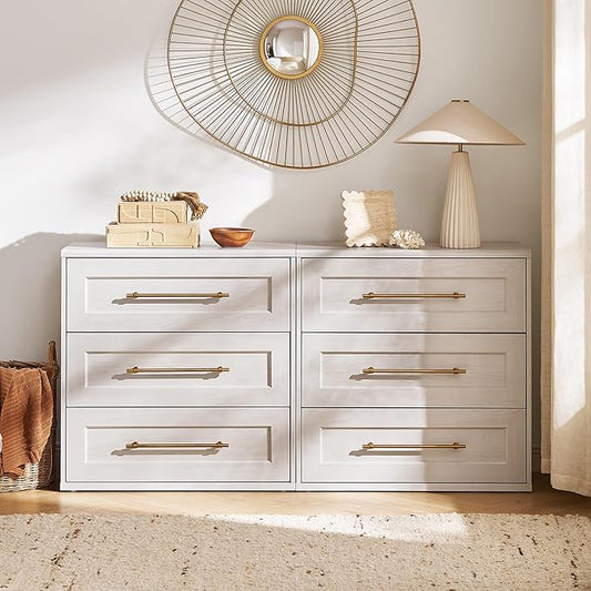 mopio Blake 3 Drawer Dresser for Bedroom, Chest of Drawers, Wood Dresser Organizer, Modern Farmhouse, Tall Night Stand, Enhanced Safety, Sturdy Compliant (2, White Oak, One Size)