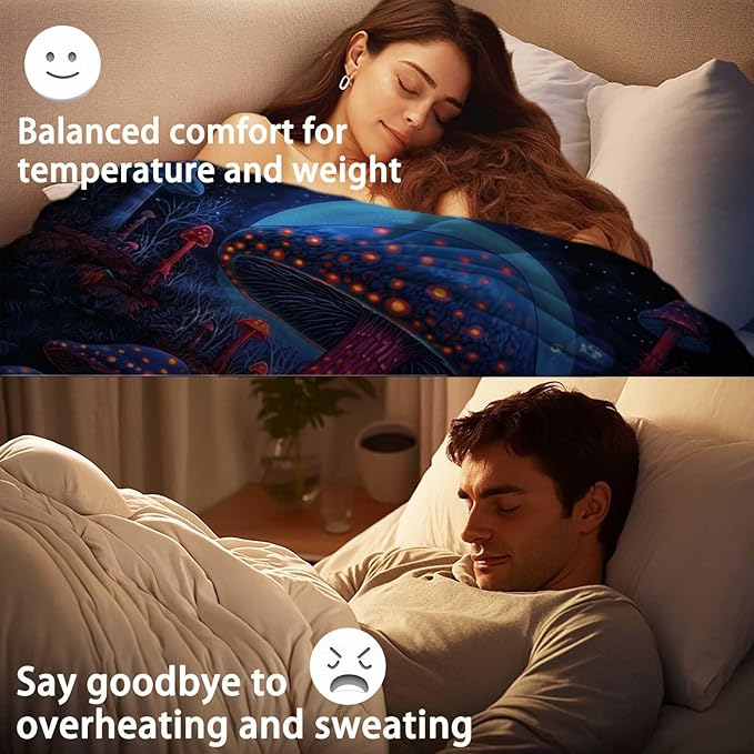 Mushroom Blanket Throw, Mushroom Gifts for Women and Men, Soft Lightweight Fleece for Bedroom, Living Room, and Decor, 50x60 Inches