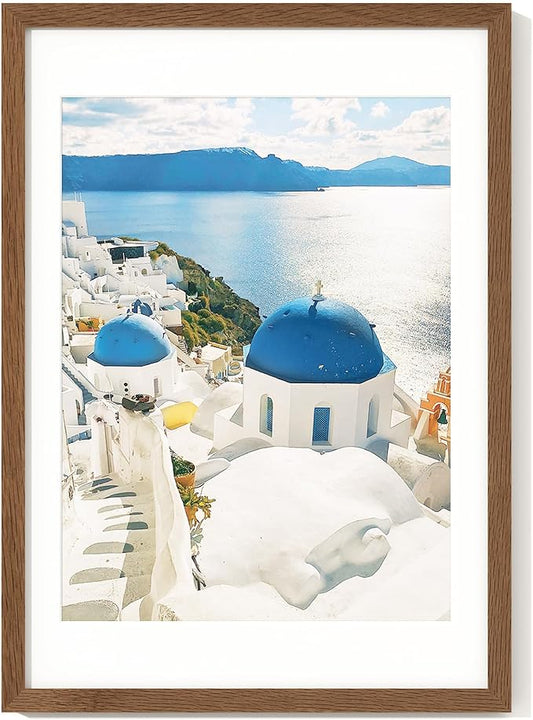 Axeman 14x20 Picture Frame | Solid Oak Wood 14 x 20 Picture Frame With Mat for 12x16 | 14x20 Wood Poster Frame | Tempered Glass and Hanging Hardware Included Home Wall Decor Hanging Frame | Walnut