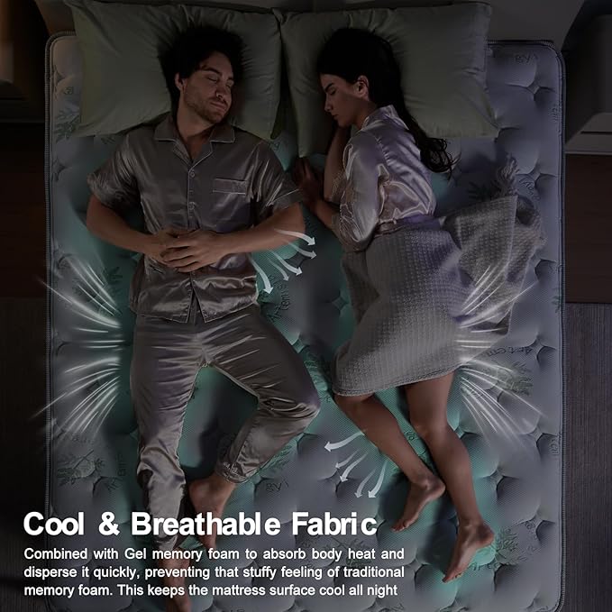 King Size Mattress 12 Inch, Medium Firm Memory Foam Hybrid Mattress with Individual Pocket Spring - Pressure Relief, Motion Isolation, Cool Sleep, 80" x 76"