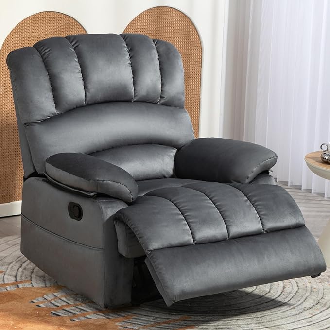 Large Recliner, 23" Wide Seat, A Recliner with Three Position, Recliner Chair Oversized with Two Side Pockets
