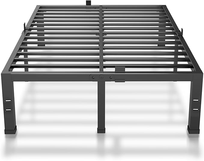 14 Inches Bed Frame Queen Size, Heavy Duty Metal Platform Bed Frame No Box Spring Needed, Easy Assembly, Noise Free Bedframes with Mattress Slide Stopper