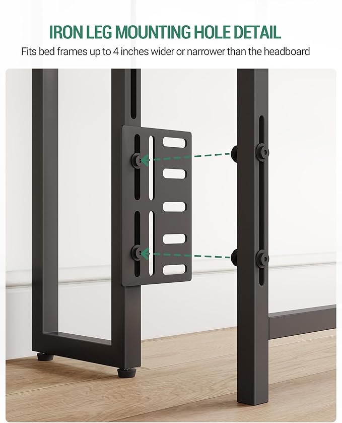 Headboard with 3-Tier Storage Shelves, Velvet Upholstered Head Board with 2 Outlets, USB Ports & LED Light, Soft Backrest for King Size Bed Rustic Brown and Black BH19401B