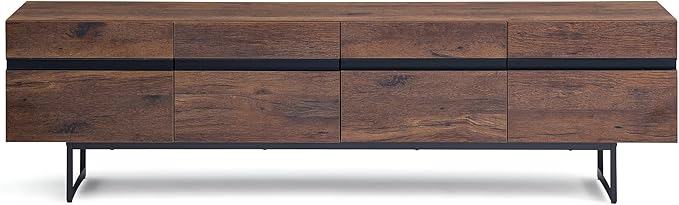 WAMPAT Modern TV Stand for up to 75 inch, Wooden Entertainment Center TV Console with Storage Cabinets Media Console for Living Room,Brown