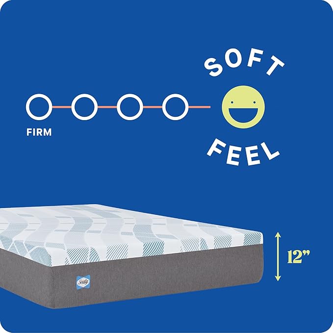 Sealy Dreamlife 12” Foam Mattress-in-a-Box, Twin, SealyComfort Gel Memory Foam, SealySupport Transition Foam, Surface-Guard Technology