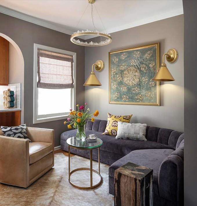 HEQIQEH Modern Battery Operated Wall Sconces Set of 2 with Metal Lamp Shade, 13 RGB Color Changing Dimmable Battery Wall Mounted Lamp with Remote Control for Bedroom, Galleries, Hallway, Hotels